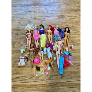 10 Barbie Dolls Lot 2000’s VTG Barbie Dolls Clothing Accessories Shoes Disney